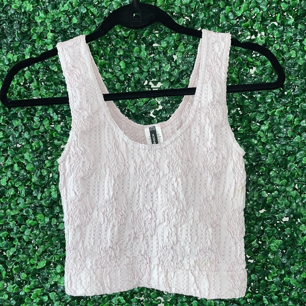 Sugarlips Cropped Tank with Rose Detail